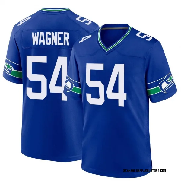 Elite Men's Bobby Wagner Navy/Green Jersey - #54 Football Seattle Seahawks  Fadeaway Size 40/M